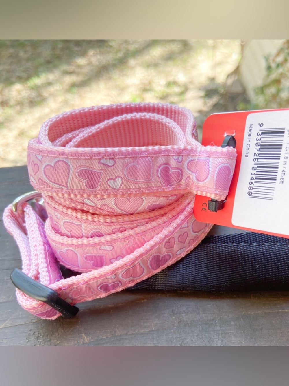 Red Dingo Pink Dog Leash Lead with Silver Clasp & Black Comfort Handle. Girl Dog